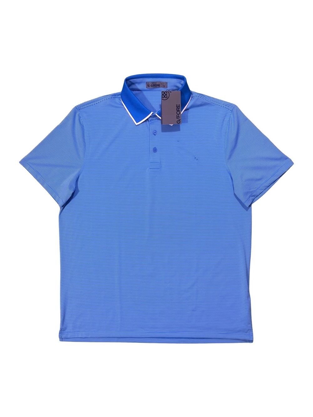 G/FORE Racer Blue Stripe Tech Jersey Polo Golf GMP000059 NWT / NWD (STAIN) XL